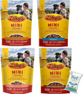 (4 Pack) Zukes Mini Naturals Healthy Moist Dog Training Treats Variety Pack (6oz Each) - Chicken, Beef, Salmon, and Peanut Butter with 10ct Pet Wipes