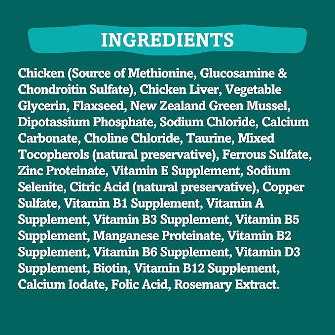 RawTernative Air Dried Dog Food, High Protein, Over 90% Real Chicken & Liver + New Zealand Green Mussels, Complete Meal or Topper, Grain Free, Gluten Free, Non GMO, (5 lb Bag)