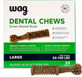 Amazon Basics Dental Dog Treats to Help Clean Teeth & Freshen Breath for Large Dogs, Unflavored, Per Pack: 24 Count, 2.25 pounds (Previously Wag)