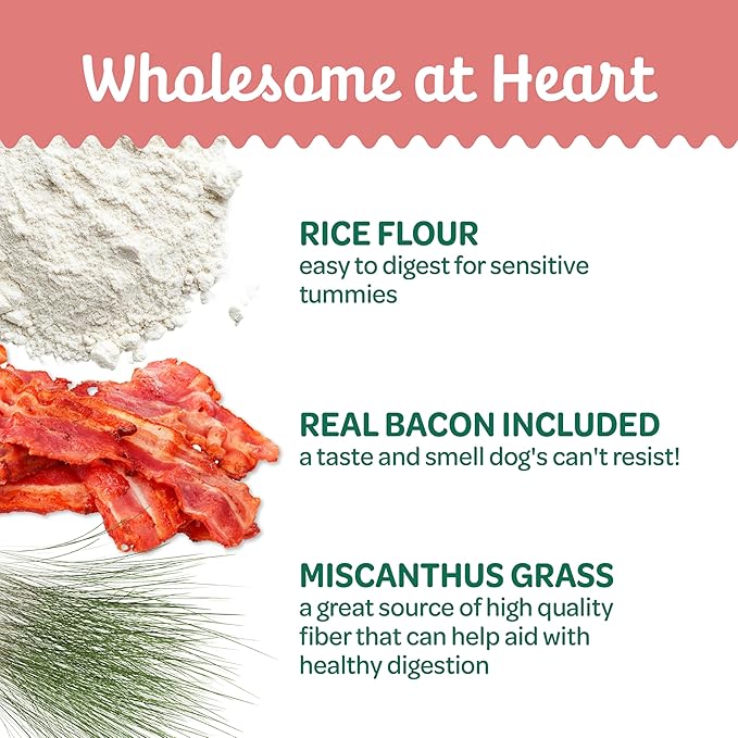 Wholesome Pride Natural & Healthy Dog Chews 2Pk for Small Dogs, Bacon Flavor, Made in the USA