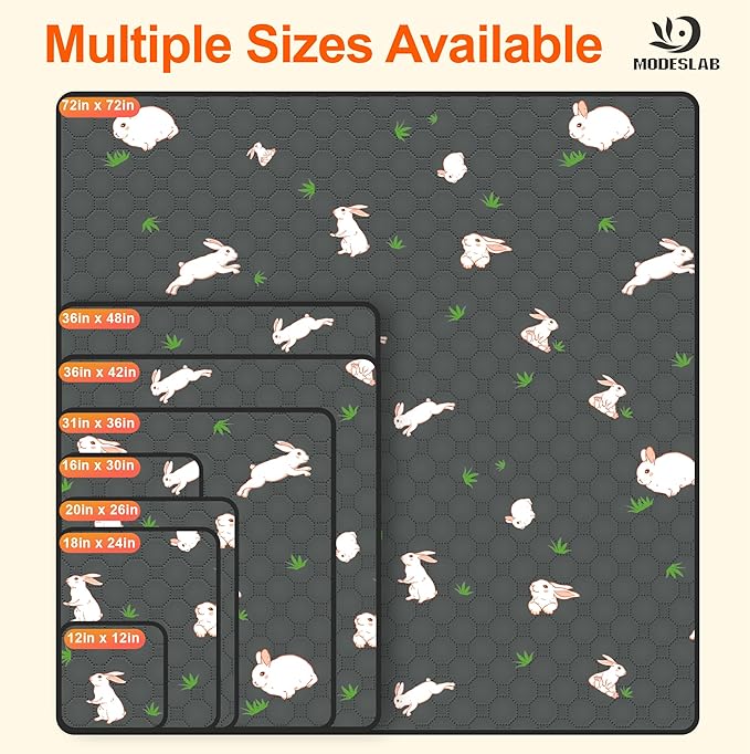2-Pack Guinea Pig Cage Liner, 31in x 36in Fast Absorption Washable Bedding Pee Pads for Dogs Puppy Rabbit Small Animal Cage Mat, Leakproof & Non-Slip