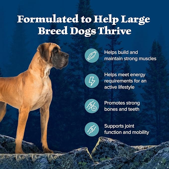 Blue Buffalo Wilderness Natural High-Protein Dry Food for Adult Dogs, with Wholesome Grains, Salmon, 28-lb Bag.