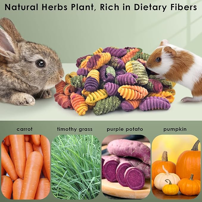 ERKOON 25 Pcs Timothy Hay Sticks with Chinchilla Treats,Rabbit Chew Toys for Teeth Natural Timothy Grass Molar Sticks Rabbits Treats for Bunnies, Chinchilla Guinea Pigs, Gerbil, Hamster