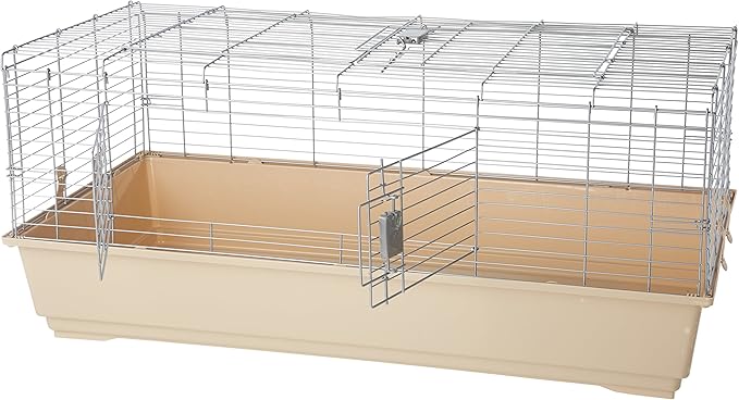 Amazon Basics Top Access Small Animal Habitat for Rabbit, Guinea Pig, Ferret & Chinchilla with Accessories, Jumbo, 48.6"L x 26.6"W x 20.6"H, Multicolor