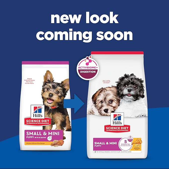 Hill's Science Diet Puppy Small & Mini Breeds Dry Dog Food, Chicken & Brown Rice, 12.5 lb. Bag