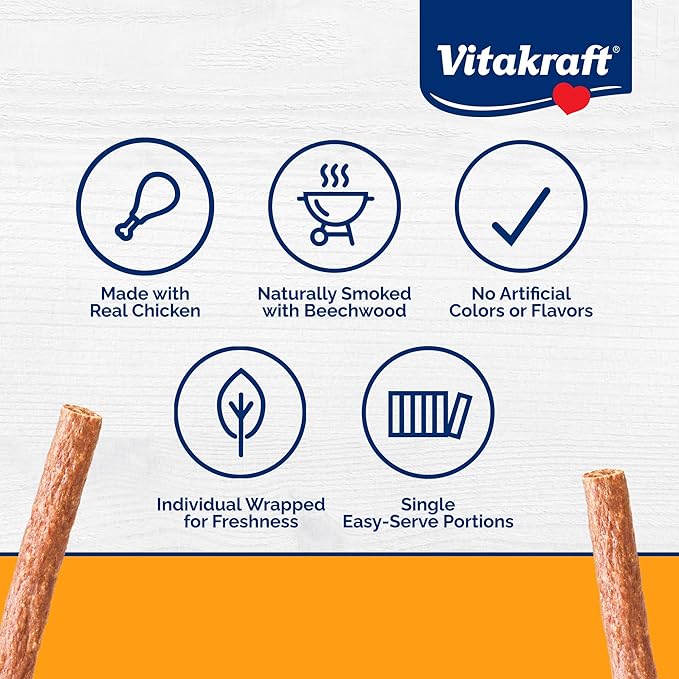 Vitakraft Treaties Dog Treat, Smoked Chicken Recipe with Sweet Potatoes, Value-Pack, 16 Count