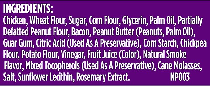 Nutrish Triple Delights Premium Dog Treats with Real Chicken, Bacon, and Peanut Butter, 4.5 oz. Pouch, Pack of 5