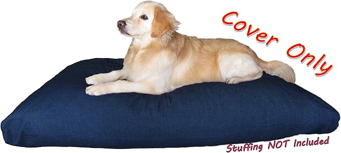 Dogbed4less Jumbo 55X47X4 Inches Blue Color Denim Jean Dog Pet Bed External Zipper Duvet Cover - Replacement Cover only