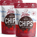 Beg & Barker Beef Chips for Dogs (3.5 Ounce, Pack of 2) - Single Ingredient Dog Treats Made for Large & Small Dogs Protein Human Grade Dog Treats Made from Real Meat Beef, Made in USA