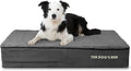 The Dog’s Bed Orthopedic Memory Foam Dog Bed for Large Dogs, Waterproof Washable Cover, Anti-Slip Base, Calming Surface – CertiPUR-Certified Foam, Grey Plush, 6 Inch Thick