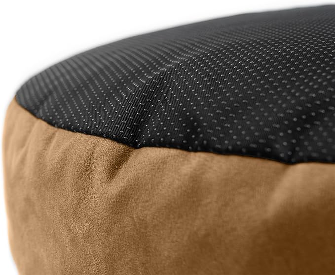 JAXX Robbi Dog Bed Bean Bag – Round Bed with Machine Washable Cover and No-Slip Base - Supportive Memory Foam for Senior Dogs & Joint Pain Relief - Ultimate Comfort & Luxury - Medium, Cloud/Beige