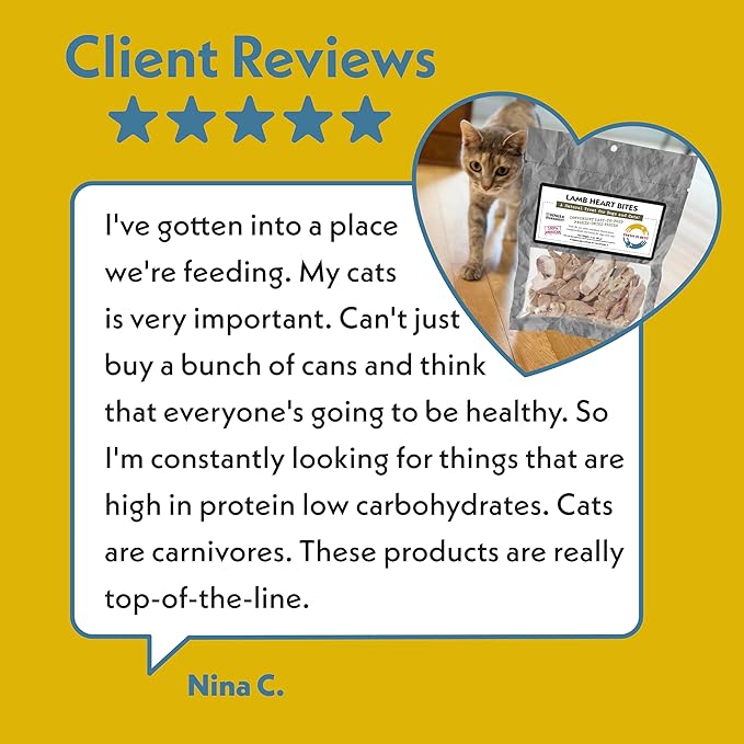 Fresh Is Best Lamb Heart Bites Freeze Dried Dog Treats – Raw Freeze Dried Treats for Dogs & Cats in Resealable Zipper Bag – High-Protein Single Ingredient – Made in The USA