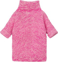 Fitwarm Knitted Turtleneck Dog Sweater, Cozy Dog Winter Clothes for Small Dogs Girl, Holiday Pet Outfit, Heather Pink, XXL