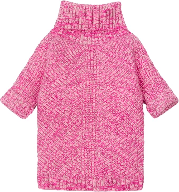 Fitwarm Knitted Turtleneck Dog Sweater, Cozy Dog Winter Clothes for Small Dogs Girl, Holiday Pet Outfit, Heather Pink, XXL