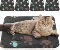 Tuanse 4 Pack Ultra Soft Dog Cat Bed Mat Small Animal Guinea Pig Bed with Cute Print Reversible Fleece Dog Crate Kennel Pad Cozy Washable Thickened Hamster Pet Beds Mat(21 x 14 Inches,Black)
