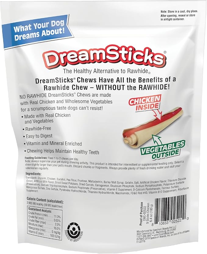 Dreambone Dbc-02522 216 Count Dreamsticks Chicken Dog Chew, One Size