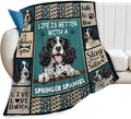 banonaty Springer Spaniel Blanket Dog Throw Blanket Cozy Fleece Flannel Plush Bedding Springer Spaniel Gifts Stuff for Women Men Boys Girls Adult for Couch Sofa Bed Decor 60"X80"