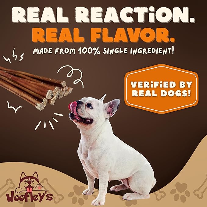 Woofley's 6 Inch Bully Sticks for Small Dogs - (30 Count) - Bully Sticks for Dogs - Long Lasting Bully Stick Dog Chews