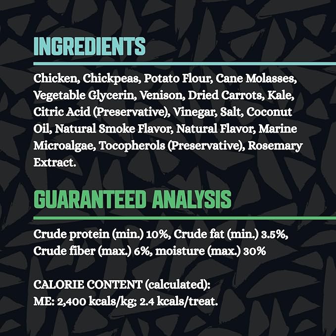 Amp’d Up Dog Training Treats, Soft and Chewy Healthy Snack for Puppies and Adult Dogs, Made with Real Chicken, Venison and Carrots, Grain Free, 14 oz