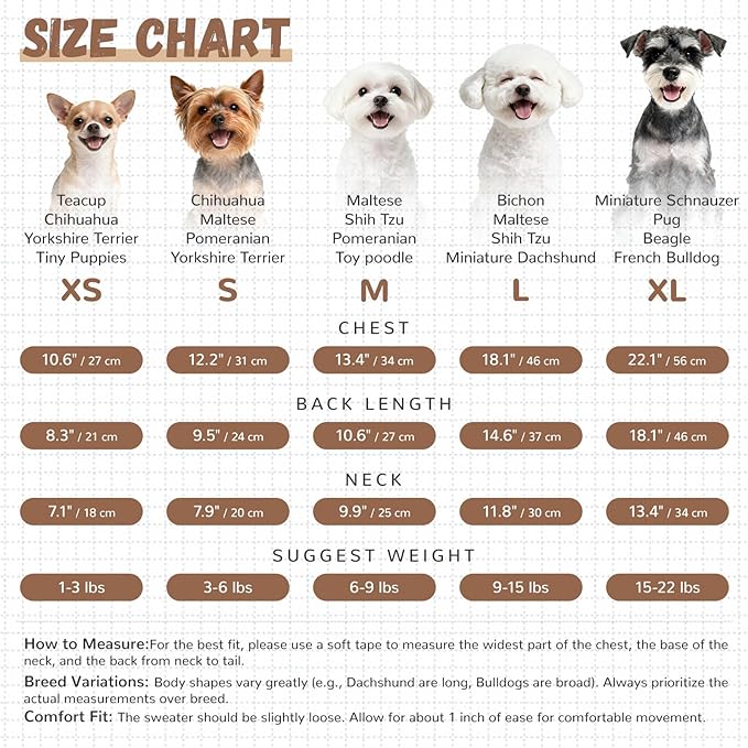 Small Dog Sweaters Cute Bear Dog Cardigans Clothes for Small Medium Dogs Boy Girl Puppy Cat Knitting Cardigan Outfits Dogs Autumn Coats Warm Pet Doggy Clothes Soft Knitwear Apparel (Beige,L)