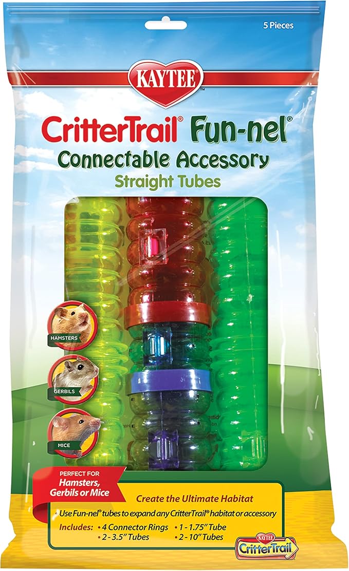 Kaytee CritterTrail Fun-nel 5-Pack Straight Small Animal Habitat Tubes