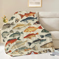 Fish Throw Blanket Fish Gifts for Kids Girls Boys Adults Women Men Soft Cozy Warm Plush Fluffy Fuzzy Fleece Blanket Birthday Festival Decor 50''X60''