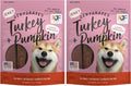 PET JERKY FACTORY Turkey & Pumpkin 12 oz. Dog Jerky Treats | 100% Human Grade | USA Made-| High Protein-| Grain Free-| Limited Ingredients-| No Filler-| BHA-BHT Free-| Soft-Tender,(Pack of 2)