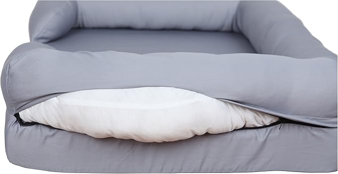 Qpets Memory Foam Dog Bed, Ultimate Dog Lounge, Waterproof, Washable Cover, Skin Contact Safe (Small)