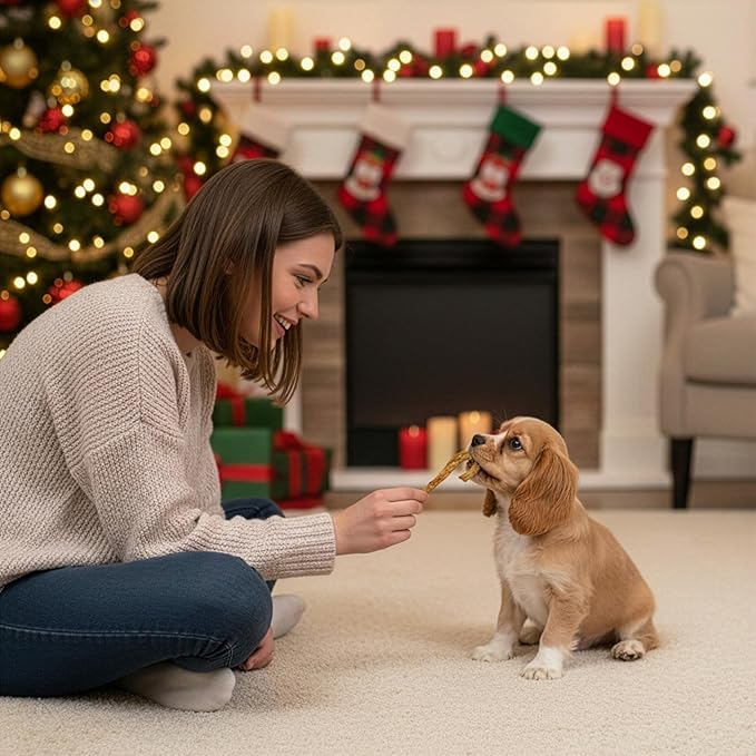 Fieldcrest Farms Nothin' to Hide Mini Holiday Candy Cane Chicken Flavor Dog Chews, Rawhide-Free, Easily Digestible, Long-Lasting, All-Natural Treats for Moderate Chewers up to 15lbs, 6-Ct