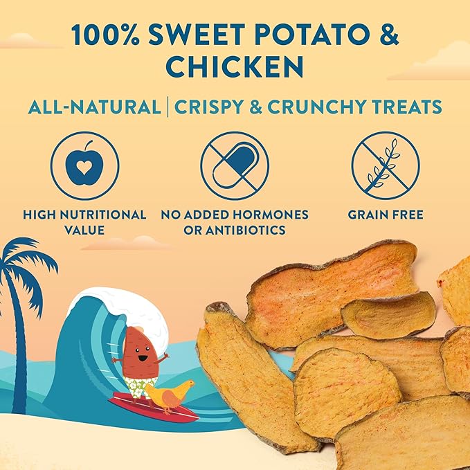 Wholesome Hound- Healthy Dog Treats- Chicken Chips & Sweet Potato, 2 Simple Ingredient Recipe, Lean 100% All Natural Dog Training Treats for Small Medium Large Breeds & Puppies, Made in US- 4oz