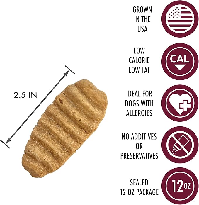 Wild Eats Sweet Potato Treats for Dogs 12 oz. (Great Low Calorie, Low Fat Alternative to Traditional Dog Biscuits, Dog Cookies, and Bones) Healthy Treats Perfect Training for Dogs