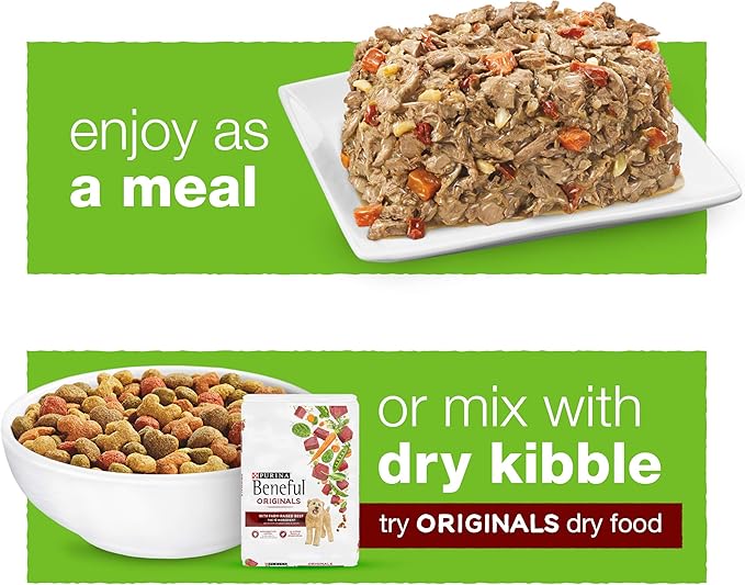 Beneful Purina Wet Dog Food, Chopped Blends with Lamb - (8) 10 oz. Tubs (Pack of 2)
