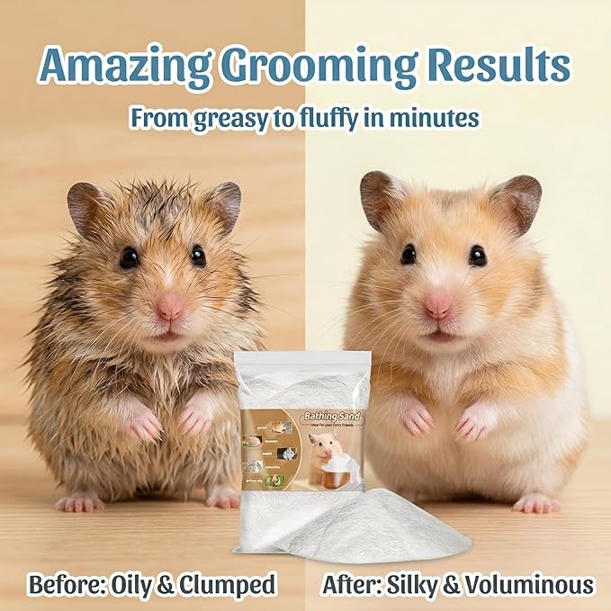 Sukh 47OZ Hamster Sand Bath - Fine Desert Sand Hamster Bedding Reptile Silica Sand Gerbil Hideout for Hamster Chinchillas Gerbil Syrian Mice Small Animals Small Pets