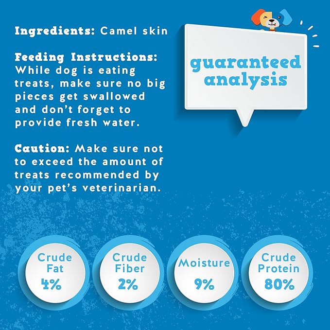 Jack&Pup Camel Skin Dog Chews for Aggressive Chewers Large - 6 ct – Hypoallergenic Collagen Sticks, Rawhide Free Single-Ingredient Collagen Chew Treats for Sensitive Stomach Dogs, Long Lasting Chews