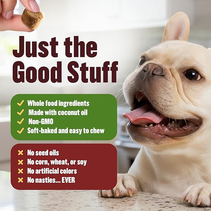 What’s Barking Soft Bites, Soft Chewy Dog Treats for Training or Snacking, Pet Essentials, Bite Size Pieces for Dogs, Natural Ingredients, Made in USA, Resealable Bag, Mushroom Mango Flavor, 6 oz, 3Pk