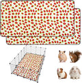 2 Pack Guinea Pig Cage Liners, Washable Waterproof Super Absorbent Pee Pads (48x60 inch 2pack, Strawberry)