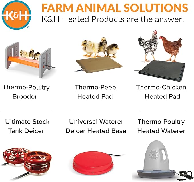 K&H Pet Products Small Animal Outdoor Heated Pad, Waterproof, Chew Resistant, Safety Listed, Indoor Outdoor Heater Warming Pad for Cat Houses, Rabbit Hutches, or Chick Brooders - 12 X 9in Tan 25W