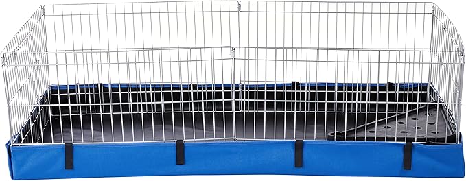 Amazon Basics - Comfortable Indoor-Outdoor Small Pet Guinea Pig Habitat Cage with Canvas Bottom, Blue, 46.65" L x 13.78" W x 23.62" H