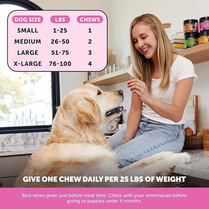 10-in-1 Dog Multivitamin Supplement with Glucosamine & Probiotics - Hip & Joint Support, Digestive Health, Immune Support, Heart & Skin - All-in-One Daily Vitamins & Omega-3s (Peanut Butter, 90 ct)