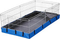 Amazon Basics - Comfortable Indoor-Outdoor Small Pet Guinea Pig Habitat Cage with Canvas Bottom, Blue, 46.65" L x 13.78" W x 23.62" H