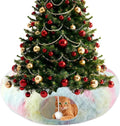 Christmas Tree Cat Tunnel for Indoor Cats, Collapsible Cat Donut Tunnel with Central Mat, Fluffy Cats Cave Tube with Hanging Ball for Kitten Rabbit Puppy Ferret (Color)
