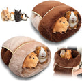 Wenqik 2 Pcs Guinea Pig Hideouts Guinea Pig Bed Washable Bunny Bedding Cuddle Warm Small Pet Sack Supplies Portable Pet Carrier Cage Nest Accessories for Cage(Dark Brown, Light Coffee,Plain)