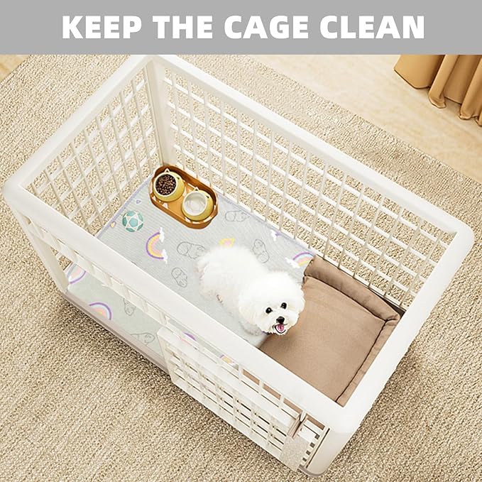 Homimp 2 Pack Guinea Pig Cage Liners,Washable Small Animal Bedding,Waterproof Reusable & Anti Slip Guinea Pig Pee Pad Fast and Super Absorbent Mat for Small Animal Rabbit Bunny Hamster,Grey 16"x24"