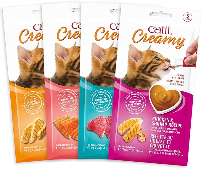 Catit Creamy Lickable Cat Treat – Hydrating and Healthy Treat for Cats of All Ages - Tuna, 10-Pack
