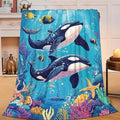Whale Throw Blanket Ocean Whale Stuff Gifts for Kids Girls Boys Adults Women Man Soft Cozy Warm Plush Fluffy Fuzzy Fleece Blanket Decor 40''X50''