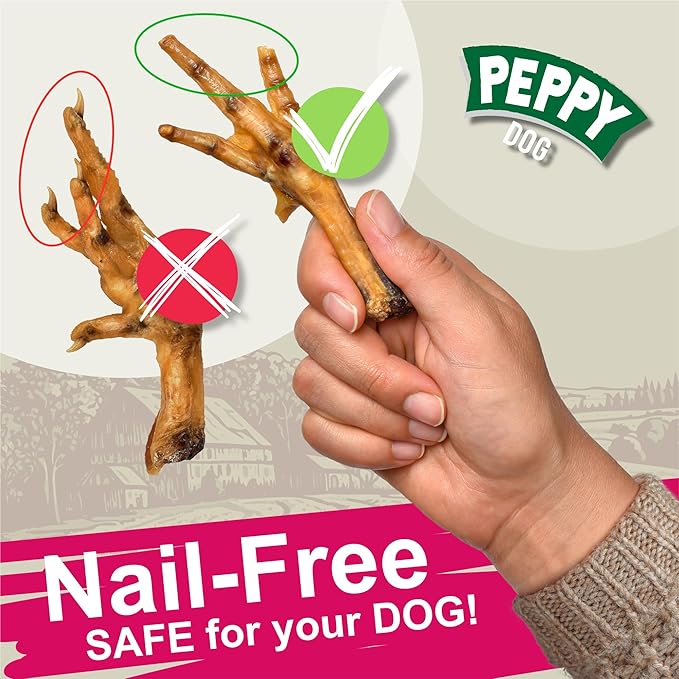 All Natural Chicken Feet Without Claws (70 oz, Approx. 110 pcs.) Dog Treats | Dehydrated for Freshness | Supports Joint Health with Glucosamine and Chondroitin | Promotes Dental Hygiene