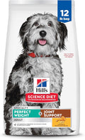 Hill's Science Diet Perfect Weight & Joint Support, Adult 1-6, Weight Management & Joint Support, Dry Dog Food, Chicken & Brown Rice, 12 lb Bag