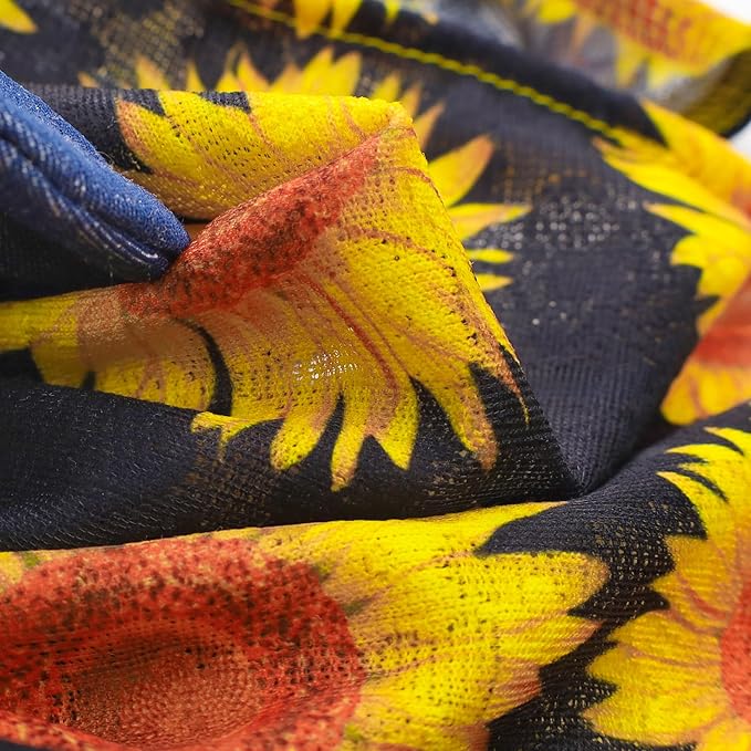 Fitwarm Sunflower Denim Dog Dress, Dog Clothes for Small Dogs Girl, Pet Cat Outfit, Blue, Black, Yellow, Red, XS
