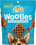 Newman's Own Chicken Recipe Woofles Waffle Dog Treats, 10 oz Bag — Limited Ingredients, Made with U.S. Farm Raised Chicken, No Artificial Flavors or Colors, Training Rewards, Made in USA