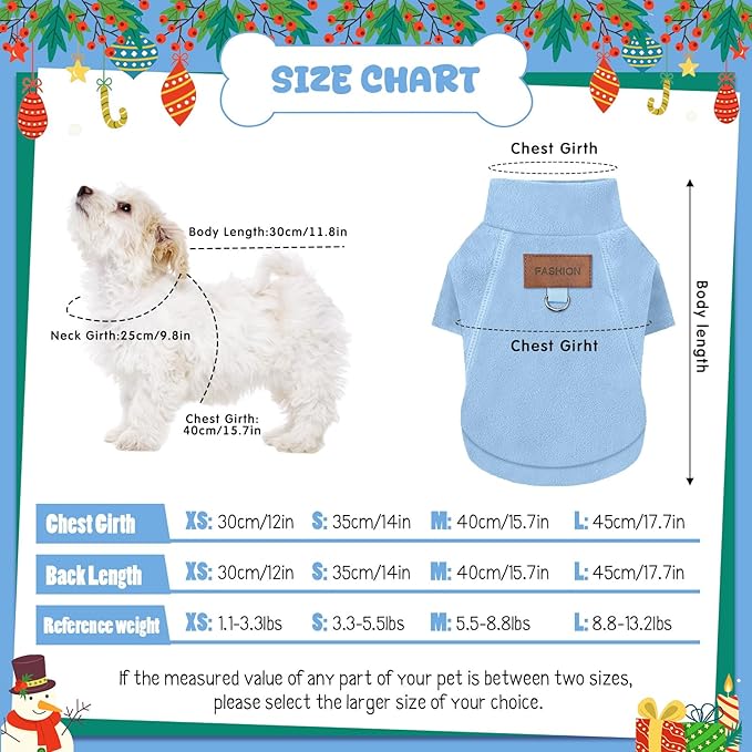 5 Pcs Fleece Dogs Sweaters for Small Medium Large Puppy Cat Pet Winter Soft Warm Pullover Jumper Turtleneck Sweatshirt Clothes Apparel Outfit(L)